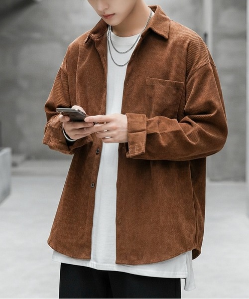 JOHNNY WOLF(ジョニーウルフ)の「ELAN オーバーサイズ コーデュロイシャツ(シャツ/ブラウス・メンズ・ブラウン/ブラック・XL/L/M)」の15枚目の写真