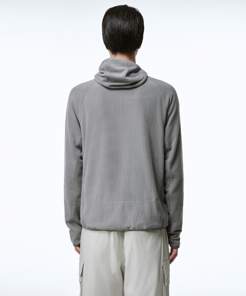 MUSINSA STANDARD（ムシンサスタンダード）の「[シティレジャー] グリッドポーラフリースバラクラバフーディッドジップアップ [ライトグレー]（その他アウター・メンズ・その他・SMALL/MEDIUM/LARGE/X-LARGE/2XL）」の3枚目の写真