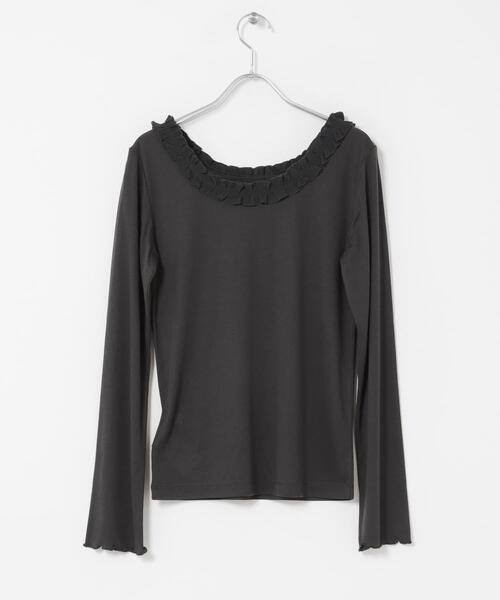 SENSE OF PLACE by URBAN RESEARCH(センスオブプレイスバイアーバンリサーチ)の「フリルネックカットトップ(Tシャツ/カットソー・レディース・ライトブルー/チャコールグレー/アイボリー・ONE)」の9枚目の写真