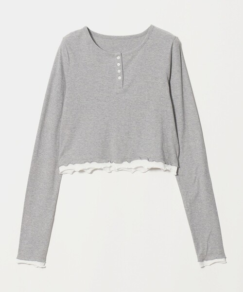 California General Store(California General Store)の「<CGS.>レイヤード ヘンリー ネック ウィメンズ(Tシャツ/カットソー・レディース・ホワイト/ネイビー/グレー系・FREE)」の3枚目の写真