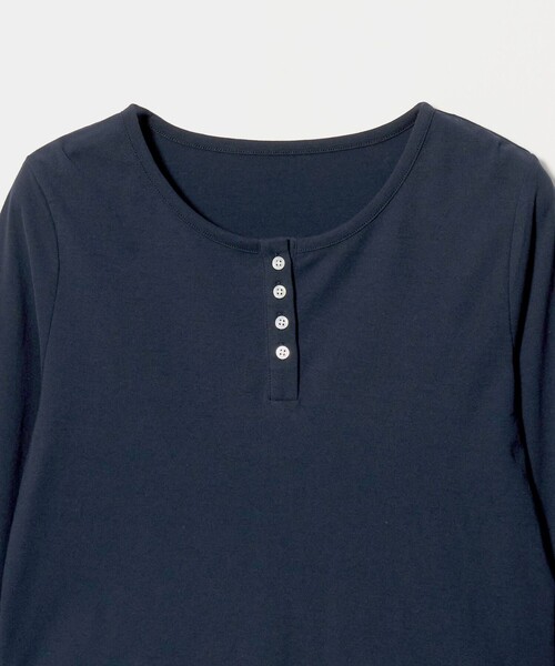 California General Store(California General Store)の「<CGS.>レイヤード ヘンリー ネック ウィメンズ(Tシャツ/カットソー・レディース・ホワイト/ネイビー/グレー系・FREE)」の5枚目の写真