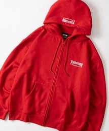 【at】〔THRASHER/スラッシャー〕ワンポイントロゴ ヘビーウェイトフルジップパーカー ユニセックス/メンズ/レディース