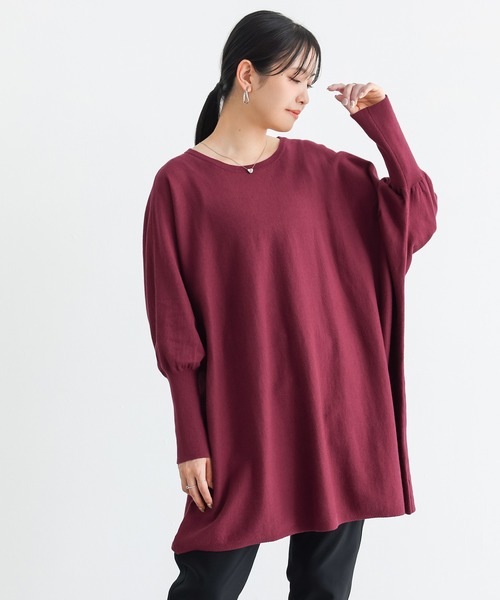 n'OrLABEL(ノアールレーベル)の「ドルマンチュニック(Tシャツ/カットソー・レディース・チャコールグレー/ブラック/ボルドー・FREE)」の1枚目の写真
