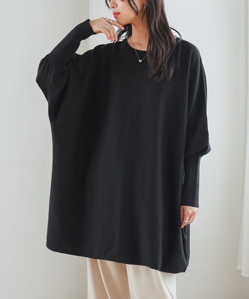 n'OrLABEL(ノアールレーベル)の「ドルマンチュニック(Tシャツ/カットソー・レディース・チャコールグレー/ブラック/ボルドー・FREE)」の2枚目の写真
