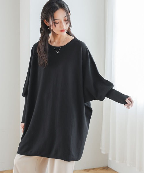 n'OrLABEL(ノアールレーベル)の「ドルマンチュニック(Tシャツ/カットソー・レディース・チャコールグレー/ブラック/ボルドー・FREE)」の16枚目の写真