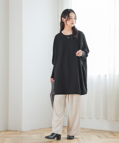 n'OrLABEL(ノアールレーベル)の「ドルマンチュニック(Tシャツ/カットソー・レディース・チャコールグレー/ブラック/ボルドー・FREE)」の17枚目の写真