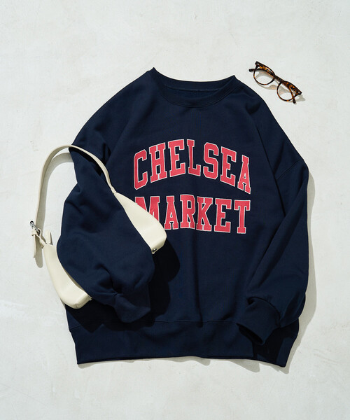 FREAK'S STORE(フリークスストア)の「限定展開 CHELSEA クラック プリント カレッジ スウェット(スウェット・レディース・グレー/ネイビー/ワイン/ナチュラル/チャコール・フリ-)」の1枚目の写真