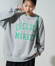 限定展開 CHELSEA クラック プリント カレッジ スウェット