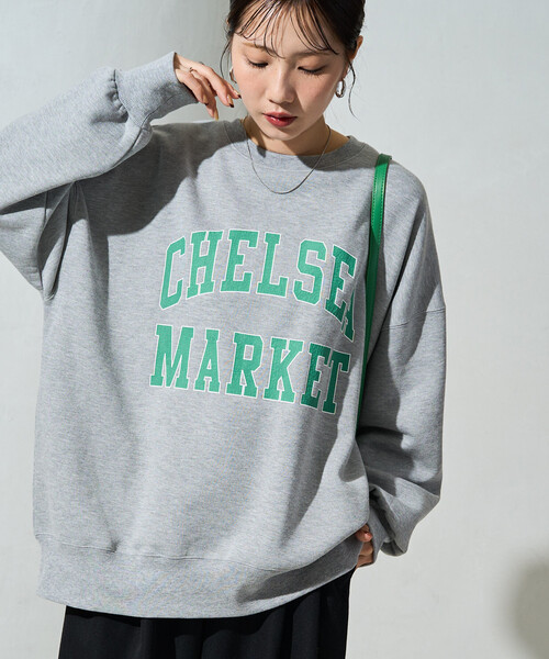 FREAK'S STORE(フリークスストア)の「限定展開 CHELSEA クラック プリント カレッジ スウェット(スウェット・レディース・グレー/ネイビー/ワイン/ナチュラル/チャコール・フリ-)」の2枚目の写真