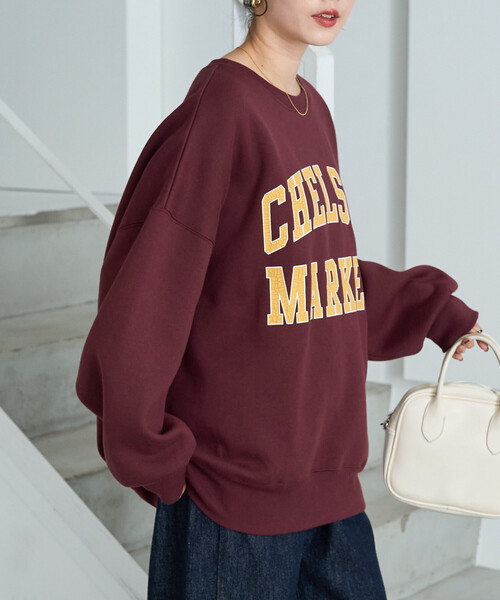 FREAK'S STORE(フリークスストア)の「限定展開 CHELSEA クラック プリント カレッジ スウェット(スウェット・レディース・グレー/ネイビー/ワイン/ナチュラル/チャコール・フリ-)」の7枚目の写真