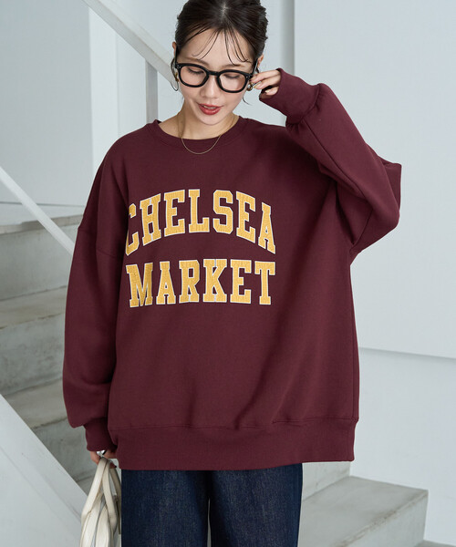 FREAK'S STORE(フリークスストア)の「限定展開 CHELSEA クラック プリント カレッジ スウェット(スウェット・レディース・グレー/ネイビー/ワイン/ナチュラル/チャコール・フリ-)」の9枚目の写真