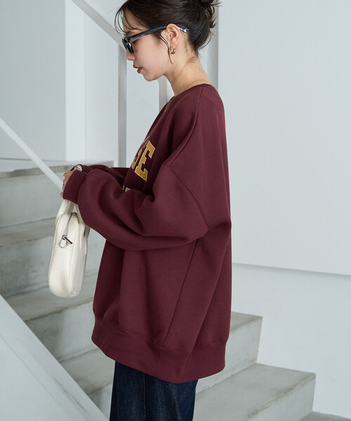 FREAK'S STORE(フリークスストア)の「限定展開 CHELSEA クラック プリント カレッジ スウェット(スウェット・レディース・グレー/ネイビー/ワイン/ナチュラル/チャコール・フリ-)」の10枚目の写真