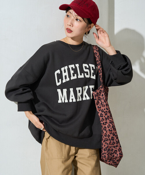 FREAK'S STORE(フリークスストア)の「限定展開 CHELSEA クラック プリント カレッジ スウェット(スウェット・レディース・グレー/ネイビー/ワイン/ナチュラル/チャコール・フリ-)」の19枚目の写真