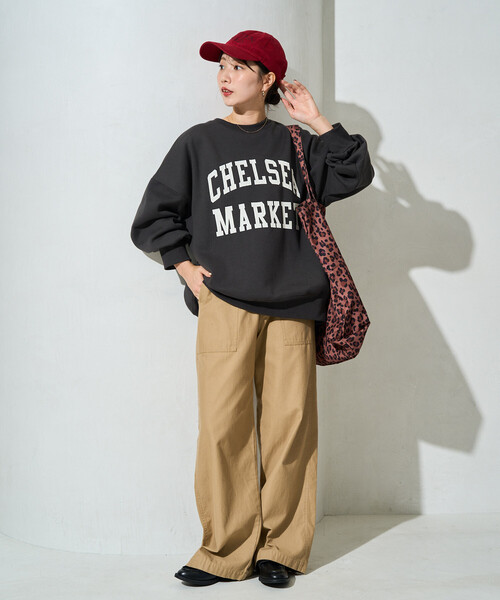 FREAK'S STORE(フリークスストア)の「限定展開 CHELSEA クラック プリント カレッジ スウェット(スウェット・レディース・グレー/ネイビー/ワイン/ナチュラル/チャコール・フリ-)」の22枚目の写真