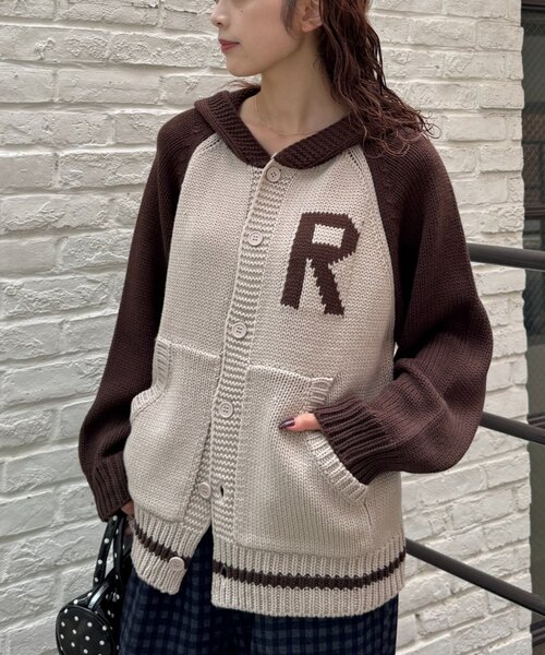 CIAOPANIC TYPY(チャオパニックティピー)の「【UNISEX】ラグランフードニットカーディガン(ニット/セーター・レディース・パープル/ネイビー/ブラウン/グレー/グリーン・MEDIUM/LARGE)」の3枚目の写真