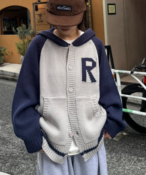 CIAOPANIC TYPY(チャオパニックティピー)の「【UNISEX】ラグランフードニットカーディガン(ニット/セーター・レディース・パープル/ネイビー/ブラウン/グレー/グリーン・MEDIUM/LARGE)」の11枚目の写真