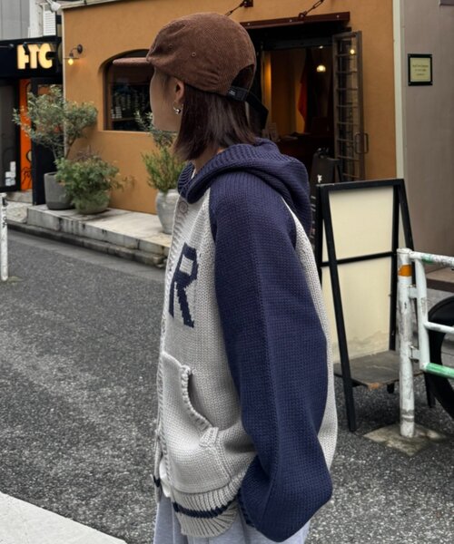 CIAOPANIC TYPY(チャオパニックティピー)の「【UNISEX】ラグランフードニットカーディガン(ニット/セーター・レディース・パープル/ネイビー/ブラウン/グレー/グリーン・MEDIUM/LARGE)」の12枚目の写真