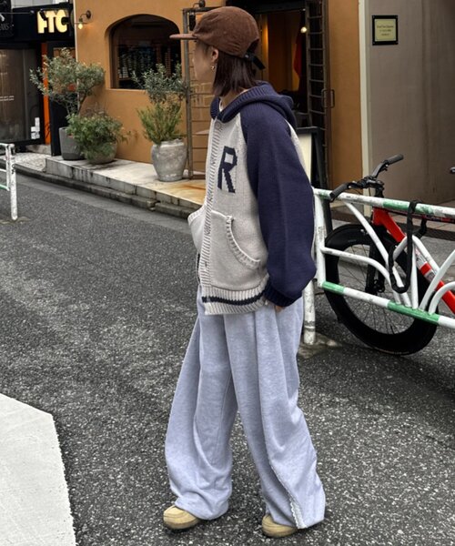 CIAOPANIC TYPY(チャオパニックティピー)の「【UNISEX】ラグランフードニットカーディガン(ニット/セーター・レディース・パープル/ネイビー/ブラウン/グレー/グリーン・MEDIUM/LARGE)」の7枚目の写真