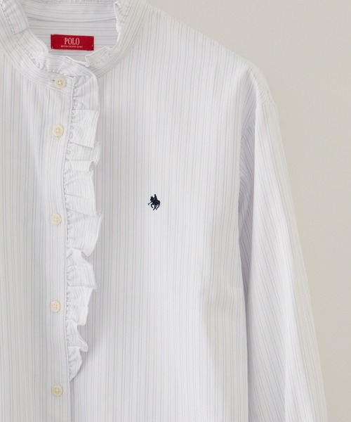 POLO BCS(ポロ ビーシーエス)の「【POLO BCS】VIS別注フリル前立てシャツ(シャツ/ブラウス・レディース・ライトグリーン/ホワイト系その他/ブルー系その他4・FREE)」の11枚目の写真