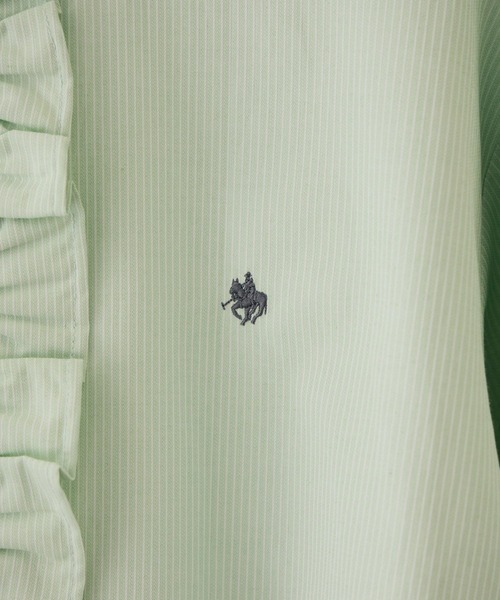 POLO BCS(ポロ ビーシーエス)の「【POLO BCS】VIS別注フリル前立てシャツ(シャツ/ブラウス・レディース・ライトグリーン/ホワイト系その他/ブルー系その他4・FREE)」の14枚目の写真