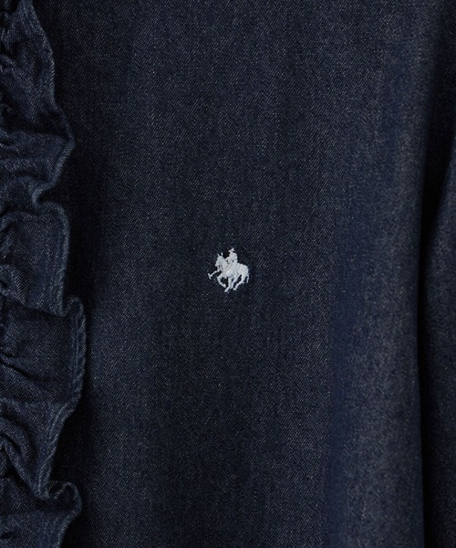 POLO BCS(ポロ ビーシーエス)の「【POLO BCS】VIS別注フリル前立てシャツ(シャツ/ブラウス・レディース・ライトグリーン/ホワイト系その他/ブルー系その他4・FREE)」の15枚目の写真