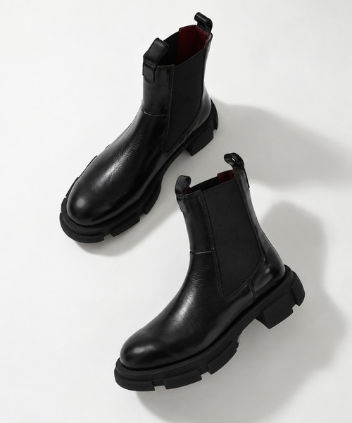 MANA 1枚革ブーツ BLACK 37size 23.5㌢ 美品 MANA/マナ】別注 Middle Side Gore Boots/ミドルサイドゴアブーツ