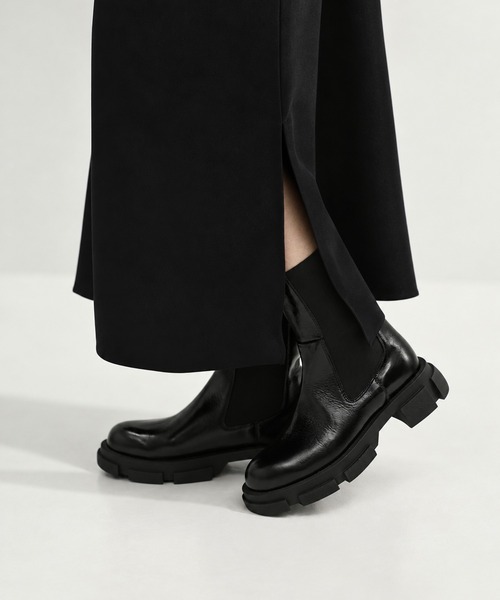 希少✨MANA マナ ポインテッドトゥ サイドゴア ヒールブーツ 黒 本革 39 MANA/マナ】別注 Middle Side Gore Boots/ミドルサイドゴアブーツ
