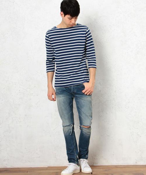 green label relaxing（グリーンレーベルリラクシング）の「■■■ KC BORDER BOAT/N 7/SL カットソー◆（Tシャツ/カットソー・メンズ・ブラック/オリーブ/ロイヤルブルー/コバルトブルー・X-LARGE/LARGE/MEDIUM/SMALL）」の18枚目の写真