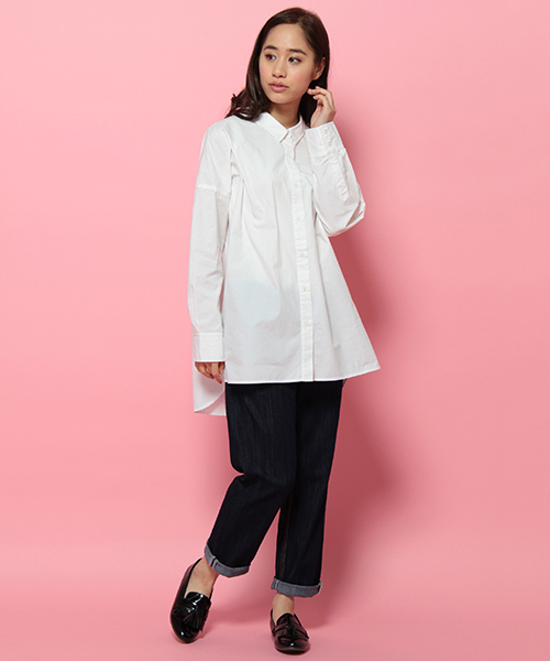 LBC（エルビーシー）の「コットン40タイプライターオーバー     （シャツ/ブラウス・レディース・グリーン/ネイビー/オフホワイト・LARGE/MEDIUM）」の11枚目の写真