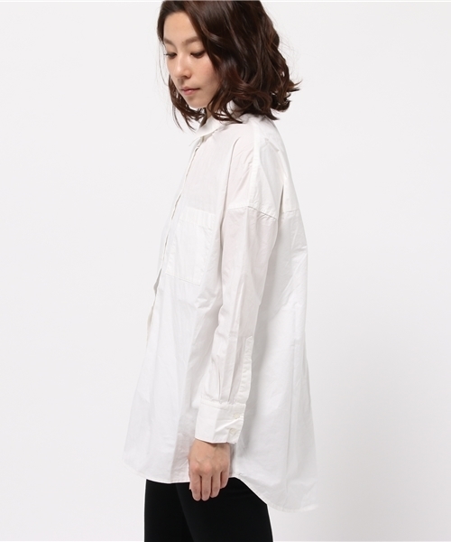 LBC（エルビーシー）の「コットン40タイプライターオーバー     （シャツ/ブラウス・レディース・グリーン/ネイビー/オフホワイト・LARGE/MEDIUM）」の4枚目の写真