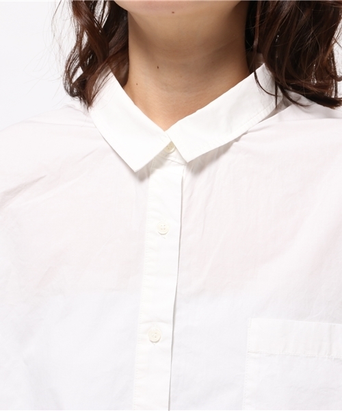 LBC（エルビーシー）の「コットン40タイプライターオーバー     （シャツ/ブラウス・レディース・グリーン/ネイビー/オフホワイト・LARGE/MEDIUM）」の6枚目の写真