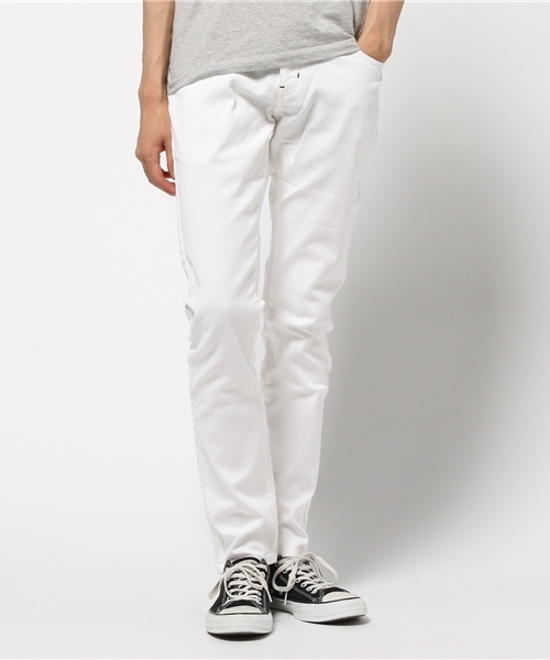 VIBGYOR（ヴィブジョー）の「VIBGYOR Select/ カラースキニーパンツ（チノパンツ・メンズ・その他4/ブラック/カーキ/ブルー/グリーン/ホワイト/ピンク/その他2/その他3/ベージュ/その他1/ワイン/マスタード/サックスブルー/チャコールグレー/サンドベージュ・MEDIUM/LARGE/X-LARGE/SMALL）」の2枚目の写真