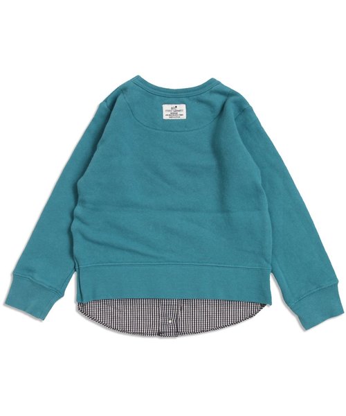 apres les cours（アプレレクール）の「シャツレイヤード風トレーナー（スウェット・キッズ・アイボリー/ターコイズブルー・100/120/90/140/110/130/80）」の8枚目の写真