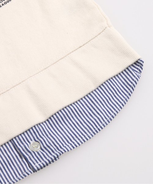 apres les cours（アプレレクール）の「シャツレイヤード風トレーナー（スウェット・キッズ・アイボリー/ターコイズブルー・100/120/90/140/110/130/80）」の10枚目の写真