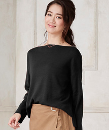 Pierrot | ミラノリブ編み ボートネック ニットプルオーバー(ニット/セーター)