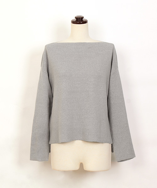 Pierrot（ピエロ）の「ミラノリブ編み ボートネック ニットプルオーバー（ニット/セーター・レディース・ベージュ/アイボリー/ブラック/カーキ/杢グレー/インディゴブルー・L/M）」の20枚目の写真