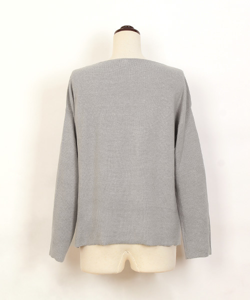 Pierrot（ピエロ）の「ミラノリブ編み ボートネック ニットプルオーバー（ニット/セーター・レディース・ベージュ/アイボリー/ブラック/カーキ/杢グレー/インディゴブルー・L/M）」の22枚目の写真