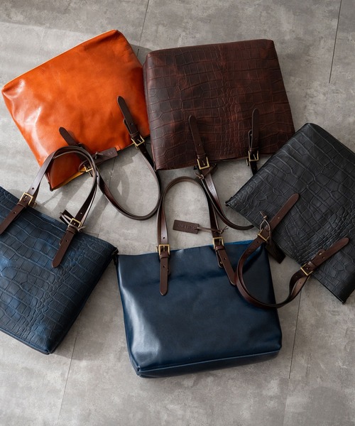 HALEINE(アレンヌ)の「牛革レザートートバッグ(トートバッグ・メンズ・ブラック/ネイビー/オレンジ/ダークブラウン/キャメル/ブラウン/レッド系その他/ブラウン系その他/ブルー系その他/グリーン系その他/ブラック系その他・FREE)」の22枚目の写真