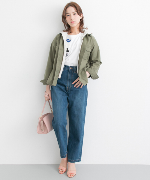 URBAN RESEARCH（アーバンリサーチ）の「パーカー付シャツジャケット（ミリタリージャケット・レディース・カーキ/ベージュ・FREE）」の5枚目の写真