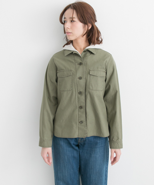 URBAN RESEARCH（アーバンリサーチ）の「パーカー付シャツジャケット（ミリタリージャケット・レディース・カーキ/ベージュ・FREE）」の22枚目の写真