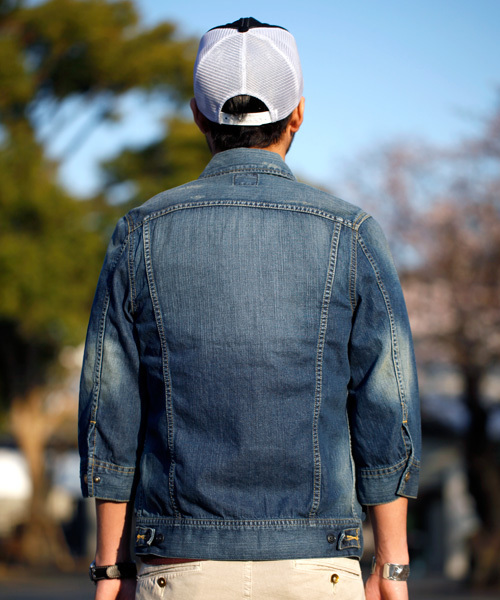 NANO universe（ナノユニバース）の「別注7分Gジャン（デニムジャケット・メンズ・ブルー/ネイビー・MEDIUM/LARGE）」の4枚目の写真