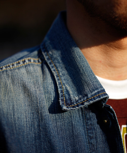 NANO universe（ナノユニバース）の「別注7分Gジャン（デニムジャケット・メンズ・ブルー/ネイビー・MEDIUM/LARGE）」の7枚目の写真