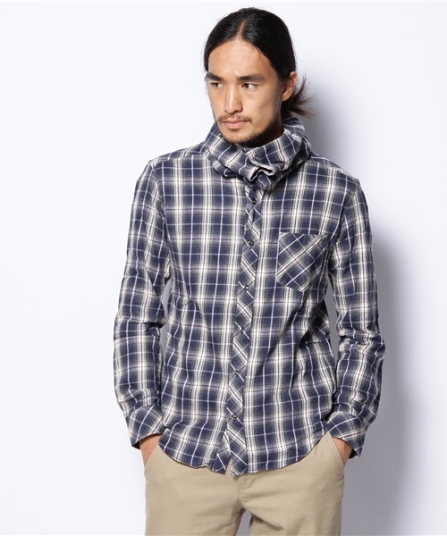 And A(アンドエー)の「オールウェイネルシャツ(シャツ/ブラウス・メンズ・ネイビー/パープル・42/44)」の2枚目の写真