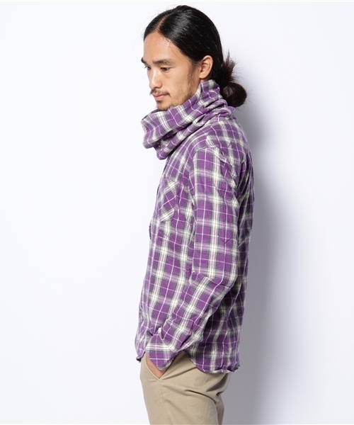 And A(アンドエー)の「オールウェイネルシャツ(シャツ/ブラウス・メンズ・ネイビー/パープル・42/44)」の3枚目の写真