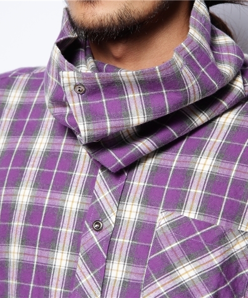 And A(アンドエー)の「オールウェイネルシャツ(シャツ/ブラウス・メンズ・ネイビー/パープル・42/44)」の5枚目の写真