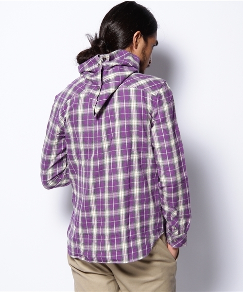 And A(アンドエー)の「オールウェイネルシャツ(シャツ/ブラウス・メンズ・ネイビー/パープル・42/44)」の7枚目の写真