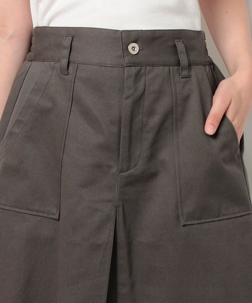 Lilou＆Lily（リルアンドリリー）の「【Lilou＆Lily/リルアンドリリー】 salle de bal別注チノベイカースカート（スカート・レディース・オリーブ/チャコール・38/36）」の18枚目の写真