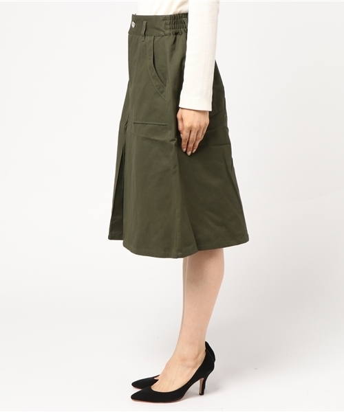 Lilou＆Lily（リルアンドリリー）の「【Lilou＆Lily/リルアンドリリー】 salle de bal別注チノベイカースカート（スカート・レディース・オリーブ/チャコール・38/36）」の6枚目の写真