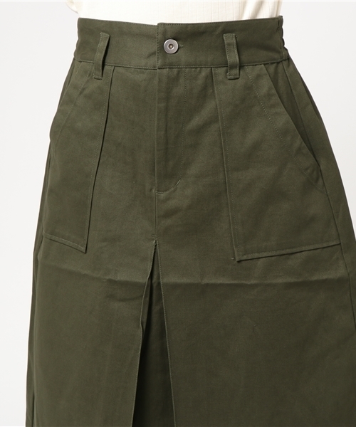 Lilou＆Lily（リルアンドリリー）の「【Lilou＆Lily/リルアンドリリー】 salle de bal別注チノベイカースカート（スカート・レディース・オリーブ/チャコール・38/36）」の8枚目の写真