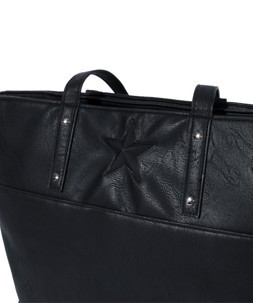 ８(eight)（エイト）の「シンプルな トートバッグ PUレザー（トートバッグ・メンズ・ホワイト/ブラック/ブラック×ホワイト・FREE）」の4枚目の写真